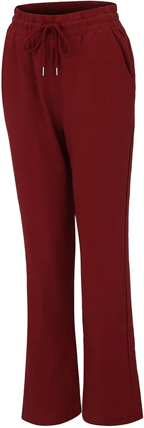 Linen Solor Pants for Women 2025 Summer Wide Leg Casual High Waisted Drawstring Pants Beach Long Lounge Trousers