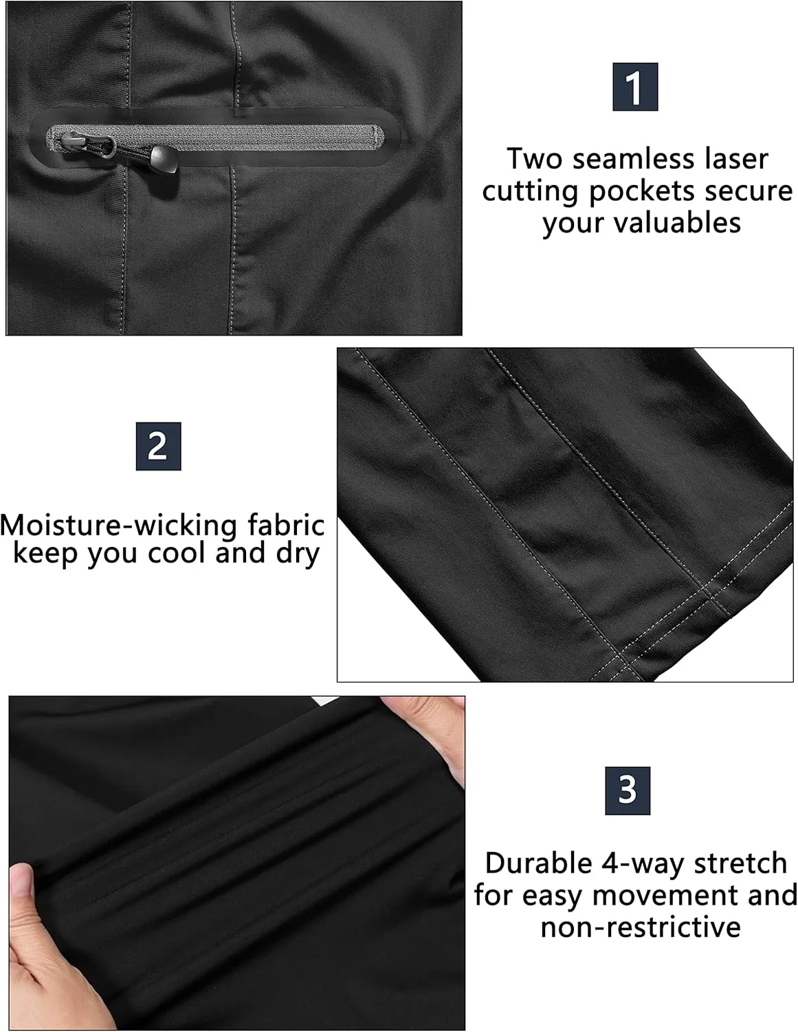 Little Donkey Andy Women's Ultra-Stretch Quick Dry Lightweight Ankle Pants Drawstring Active Travel Hiking