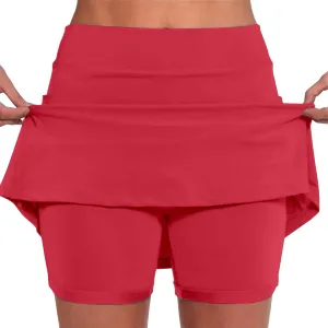 Long Golf Skirts for Women with Shorts Black Mini Skirt with Slit Low Rise Biker Shorts Women Tummy Control Plus
