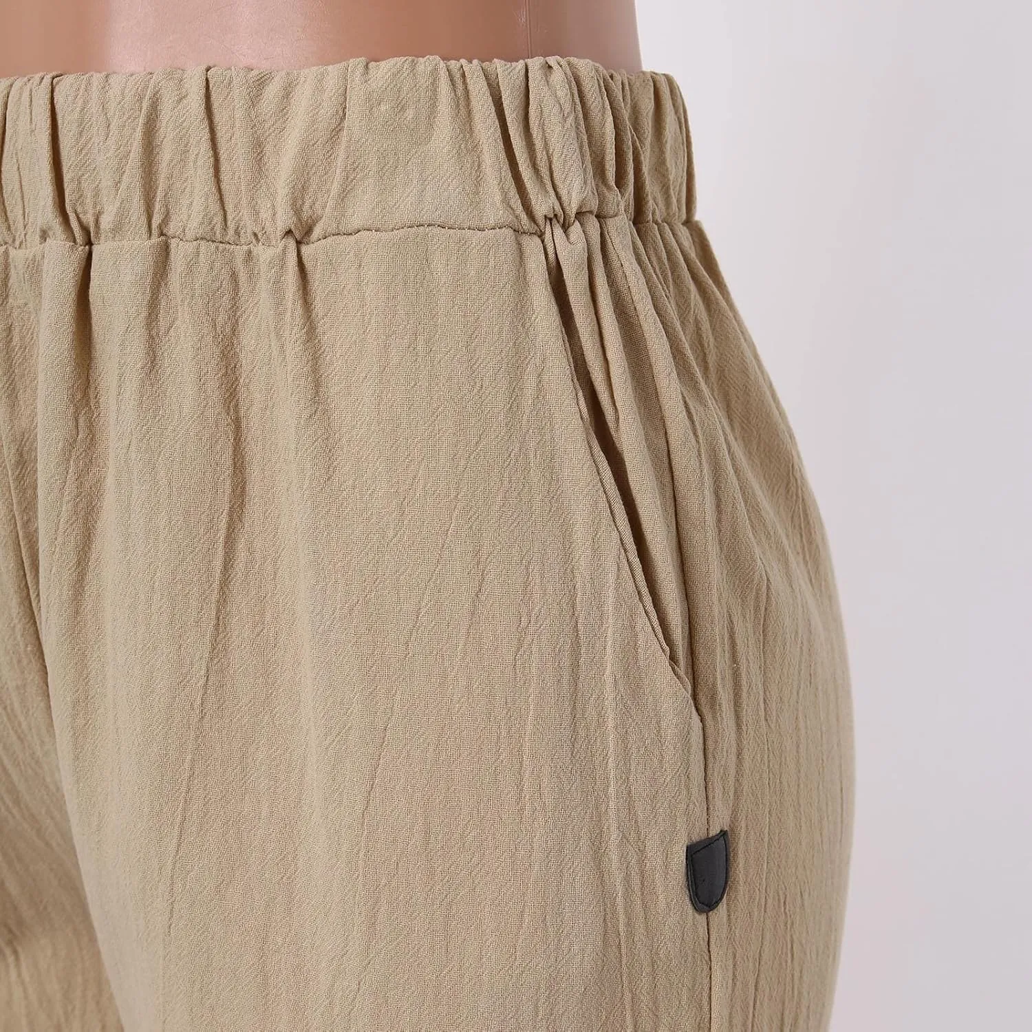 Loose Trousers For Women High Waisted Wide Leg Pants Linen Pants Summer Boho Dressy Ankle Cropped Pant Baggy Capris