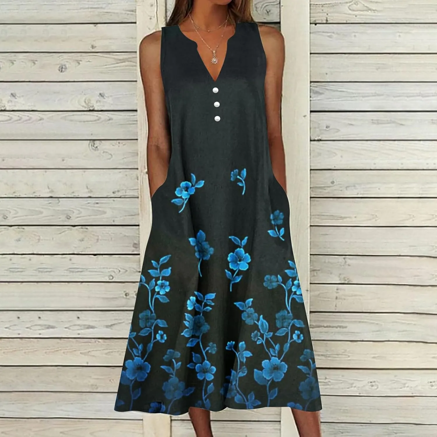 LRMQS Summer Dresses for Women 2025 Vacation Spring Casual Midi Dresses Beach Trendy Sundresses Plus Size Long Maxi Sun Dress
