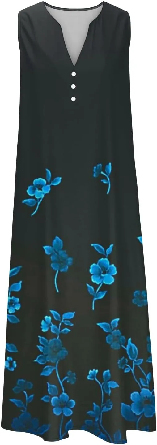 LRMQS Summer Dresses for Women 2025 Vacation Spring Casual Midi Dresses Beach Trendy Sundresses Plus Size Long Maxi Sun Dress