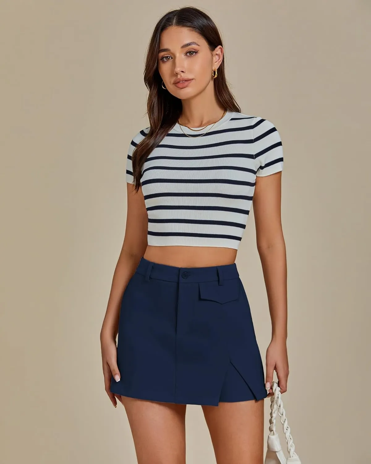 luvamia Skorts for Woman Dressy Casual Summer High Waisted Trendy Pocket Dress Shorts Mini Split Skort Skirt with Shorts