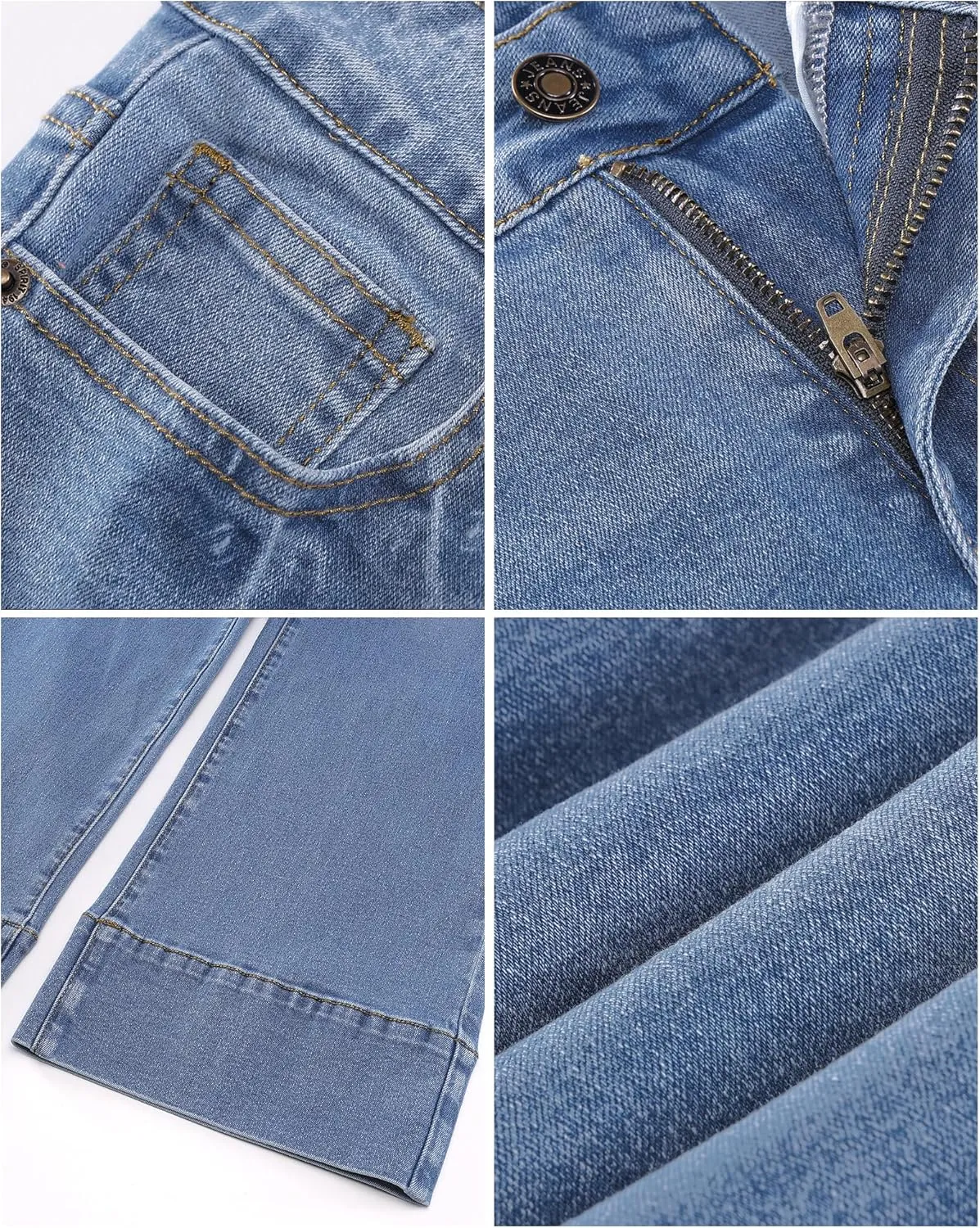 luvamia Wide Leg Jeans for Women High Waisted Flare Trendy Stretchy Denim Pants Baggy Classic Trouser Jeans with Pockets