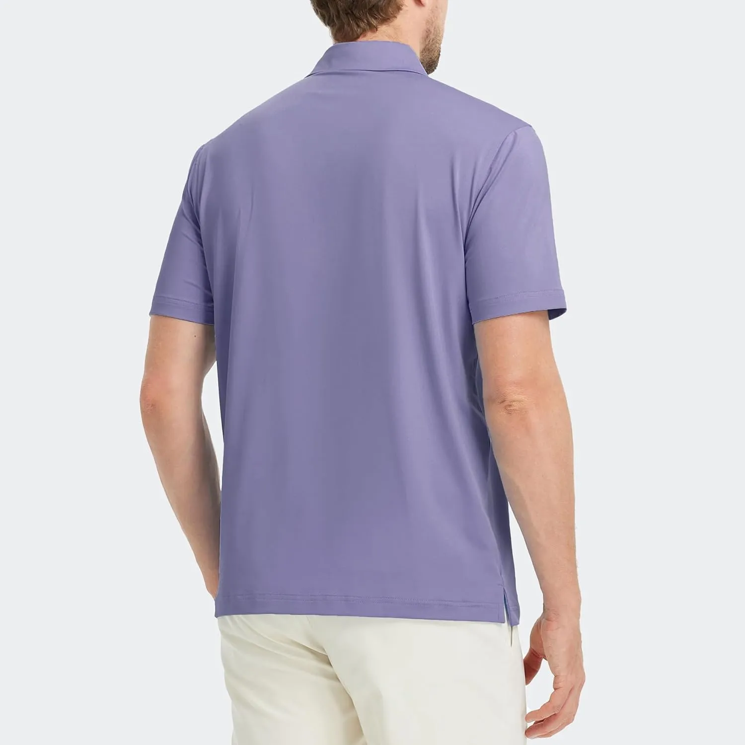 M MAELREG Golf Shirts for Men Dry Fit Moisture Wicking Performance Solid Collared Casual Mens Polo Shirts Short Sleeve