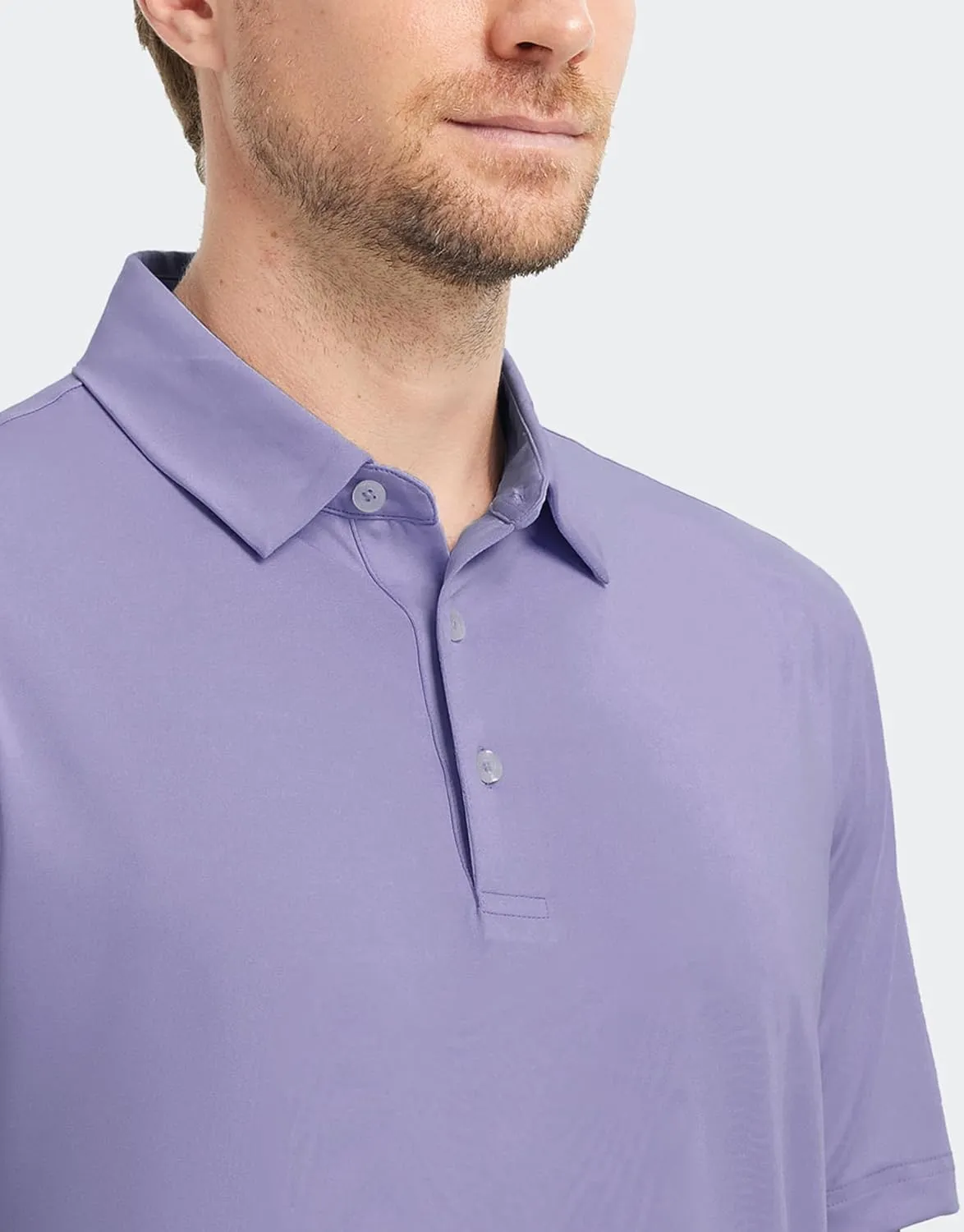M MAELREG Golf Shirts for Men Dry Fit Moisture Wicking Performance Solid Collared Casual Mens Polo Shirts Short Sleeve