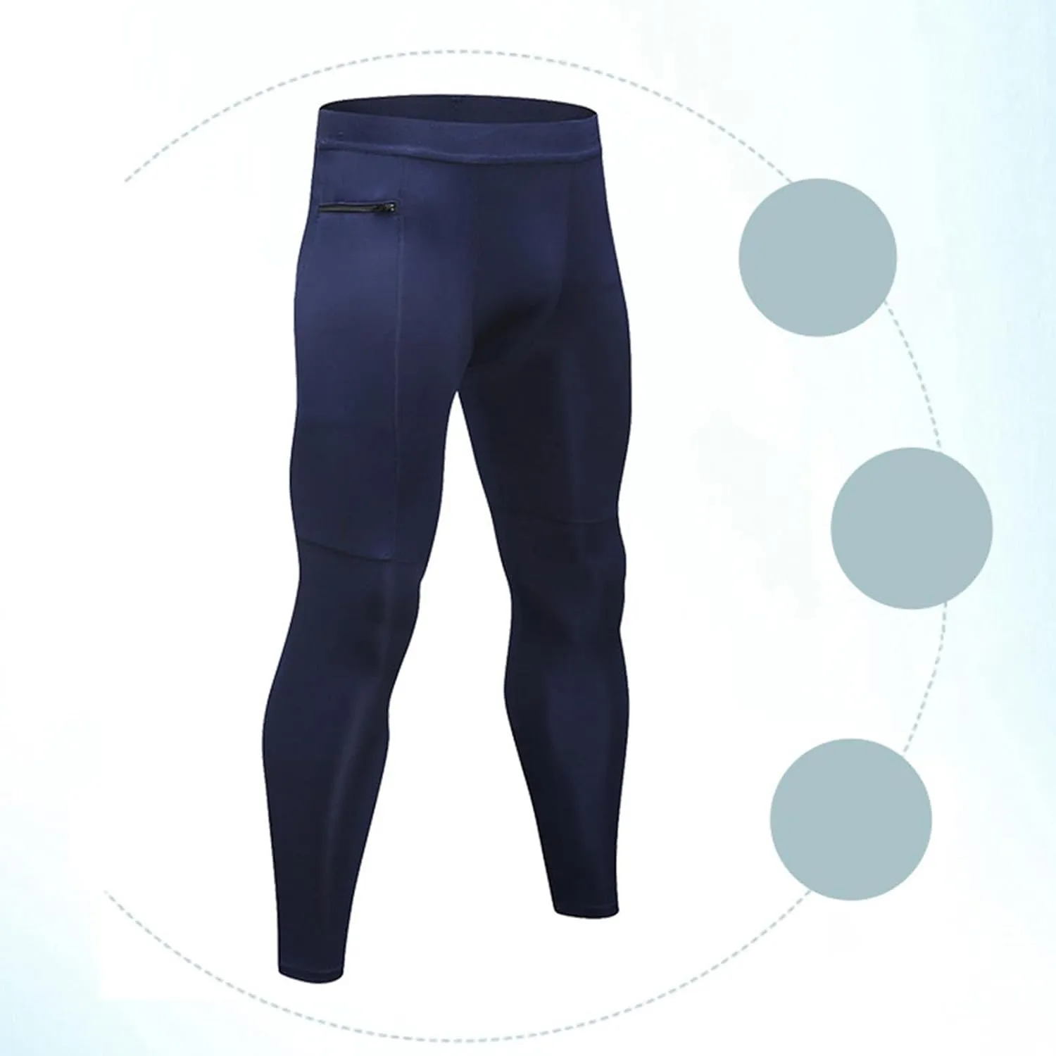 Men's Active Yoga Leggings Pants Running Dance Tights with Pockets Cycling Workout Pants Quick Dry Joggers