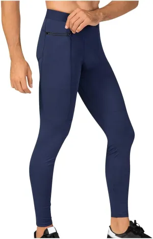 Men's Active Yoga Leggings Pants Running Dance Tights with Pockets Cycling Workout Pants Quick Dry Joggers