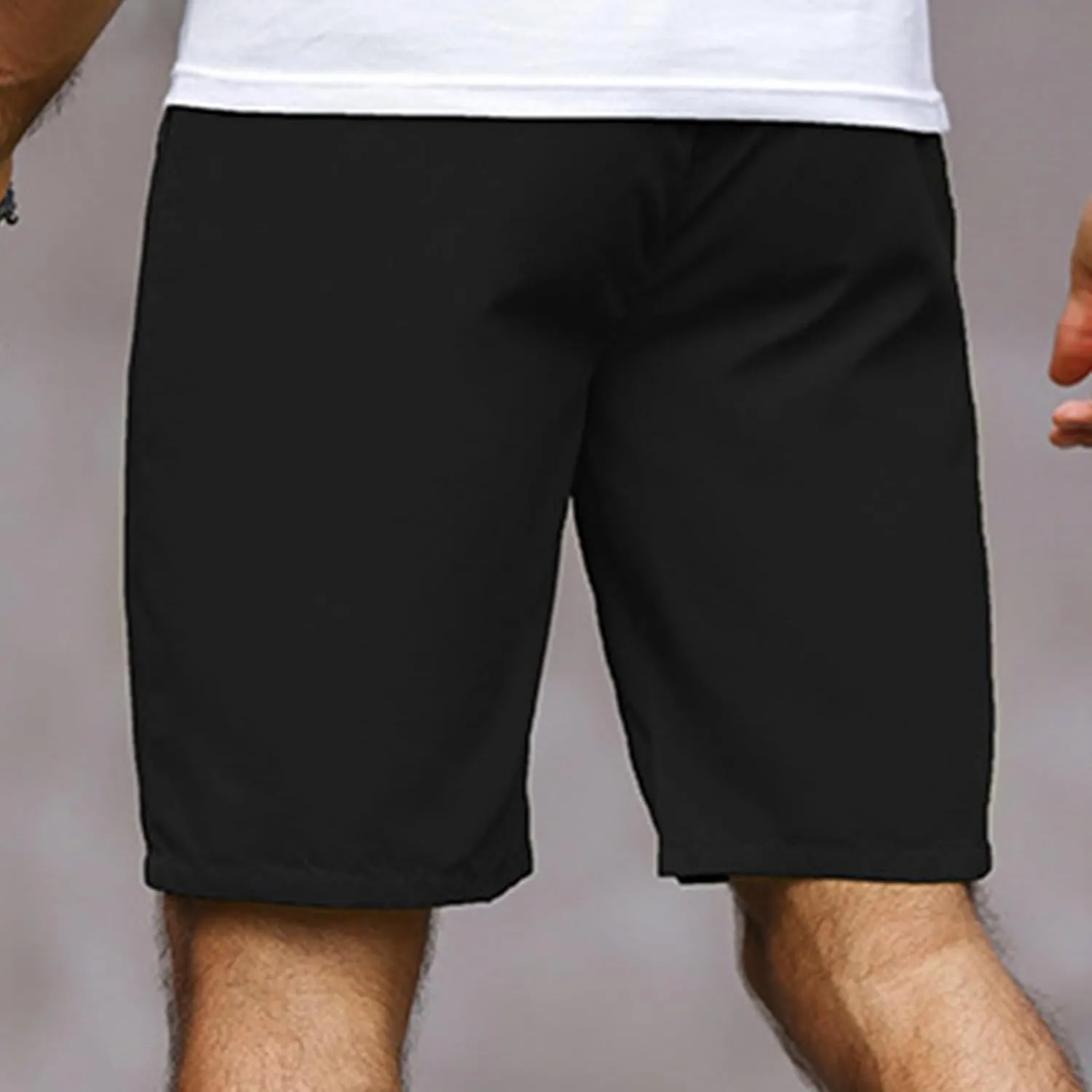 Mens Bermuda Shorts Summer Casual Short Length Trousers Running Shorts Half Pants with Pockets for Gym Sports Work Cycling