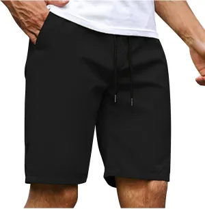 Mens Bermuda Shorts Summer Casual Short Length Trousers Running Shorts Half Pants with Pockets for Gym Sports Work Cycling