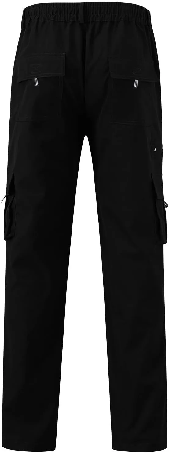 Men's Cargo Tactical Pants Hat Multi Woven Pocket Foot Rope Solid Pants Street Cargo Tie Cargo Pockets Casual