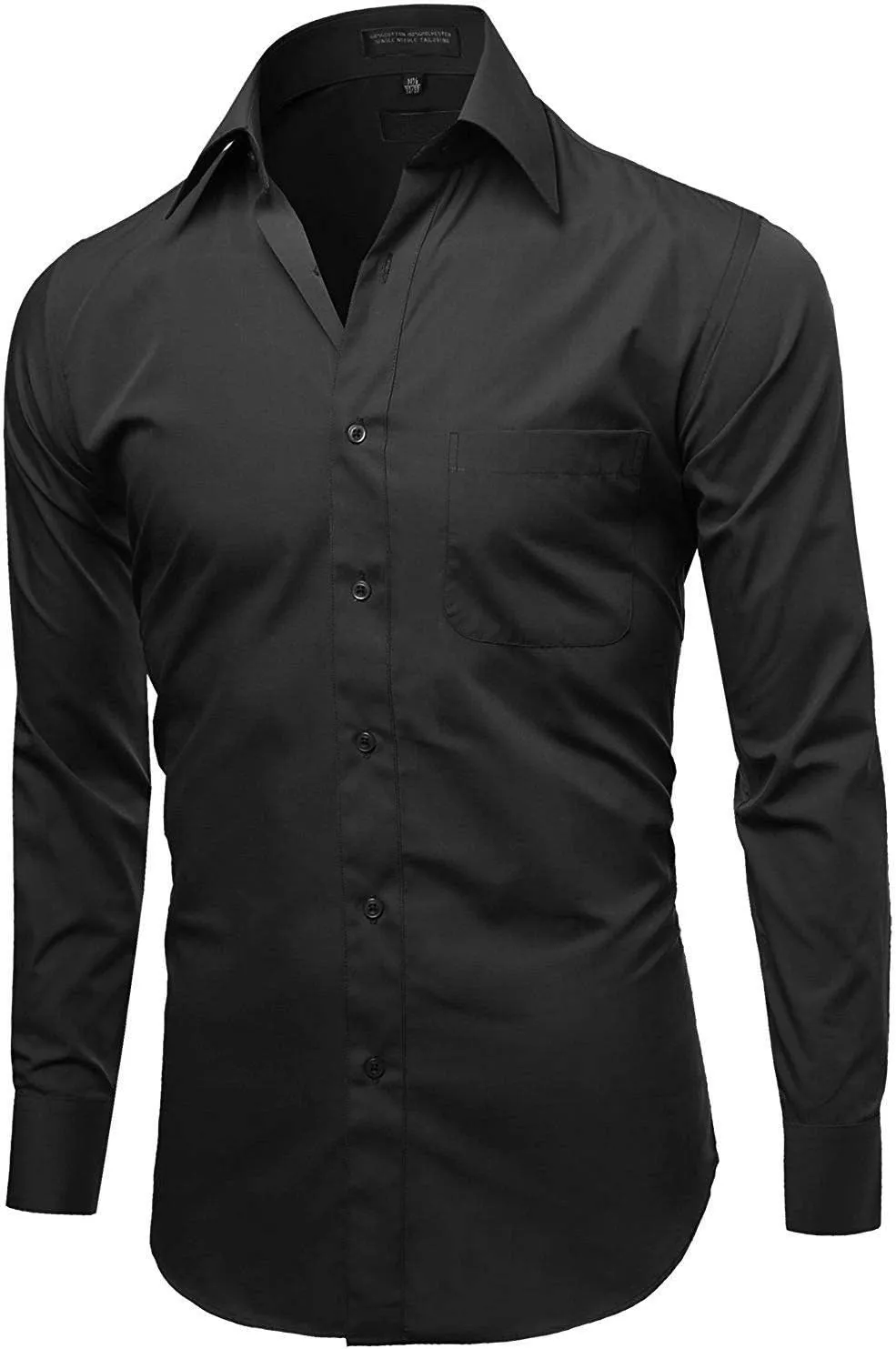 Men's Classic Fit Long Sleeve Wrinkle Resistant Button Down Premium Dress Shirt