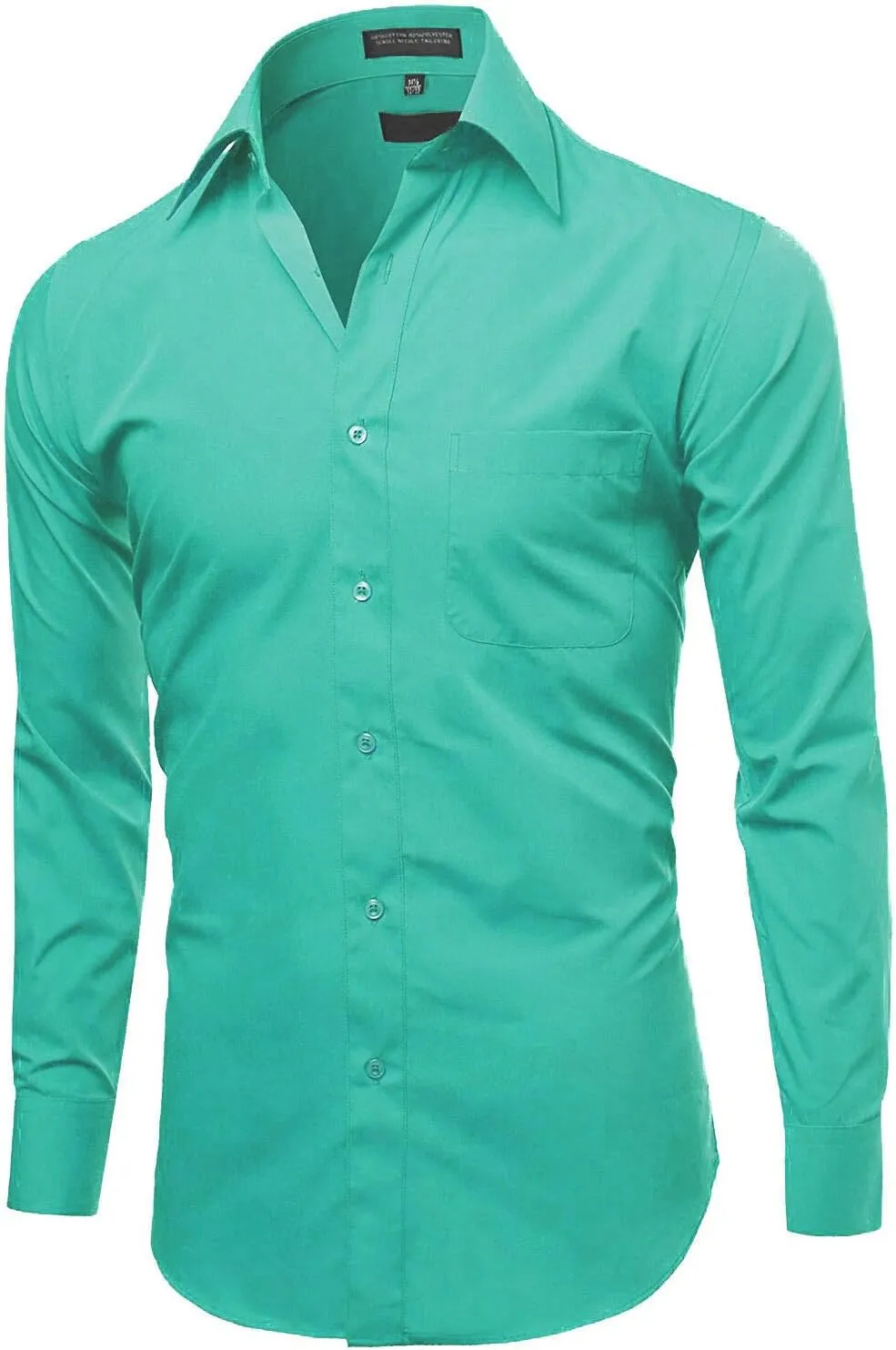 Men's Classic Fit Long Sleeve Wrinkle Resistant Button Down Premium Dress Shirt