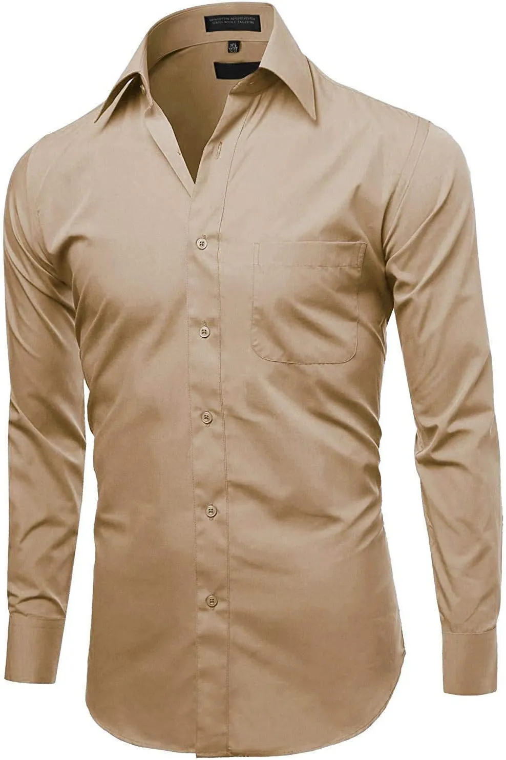 Men's Classic Fit Long Sleeve Wrinkle Resistant Button Down Premium Dress Shirt