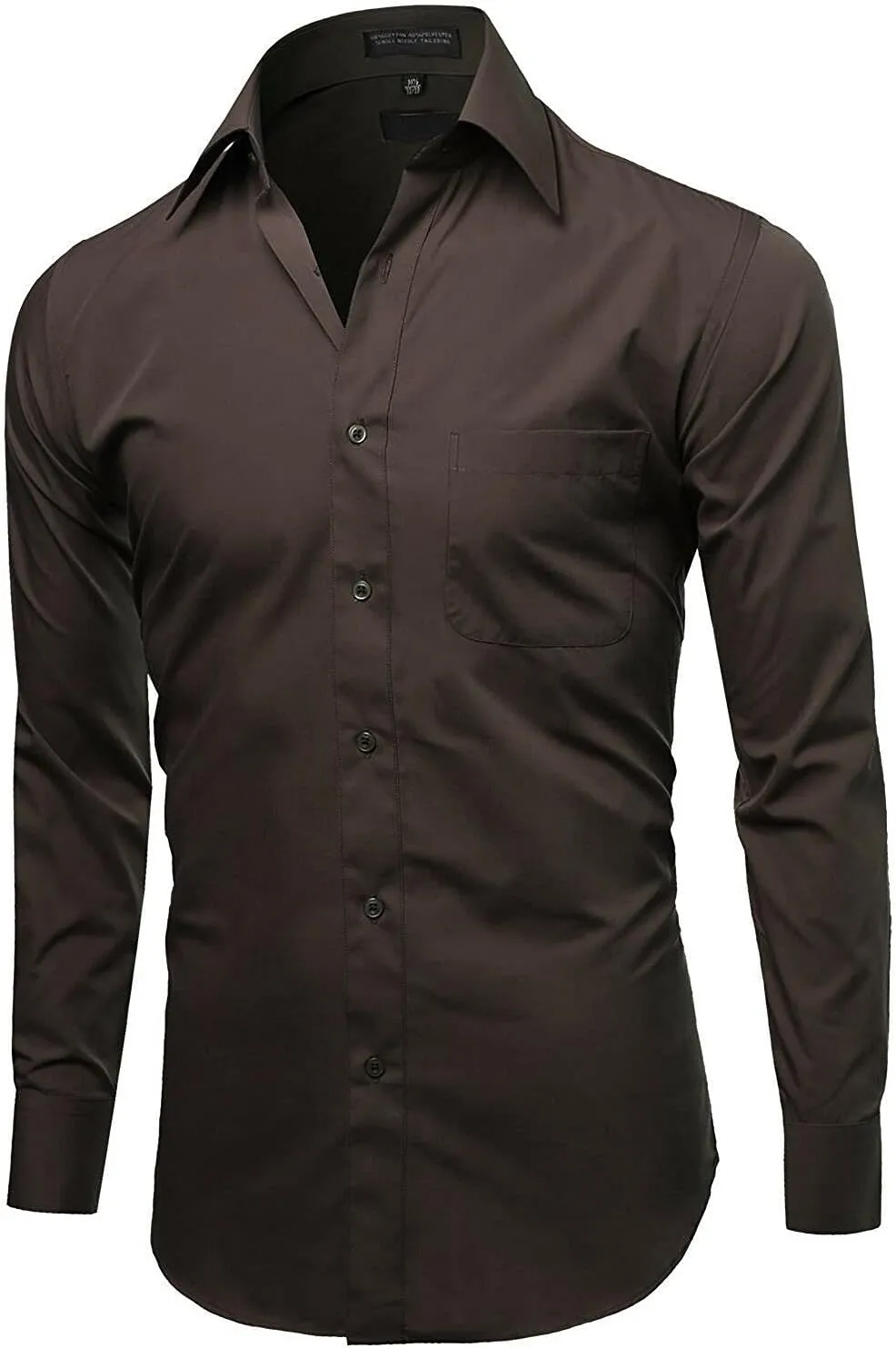 Men's Classic Fit Long Sleeve Wrinkle Resistant Button Down Premium Dress Shirt