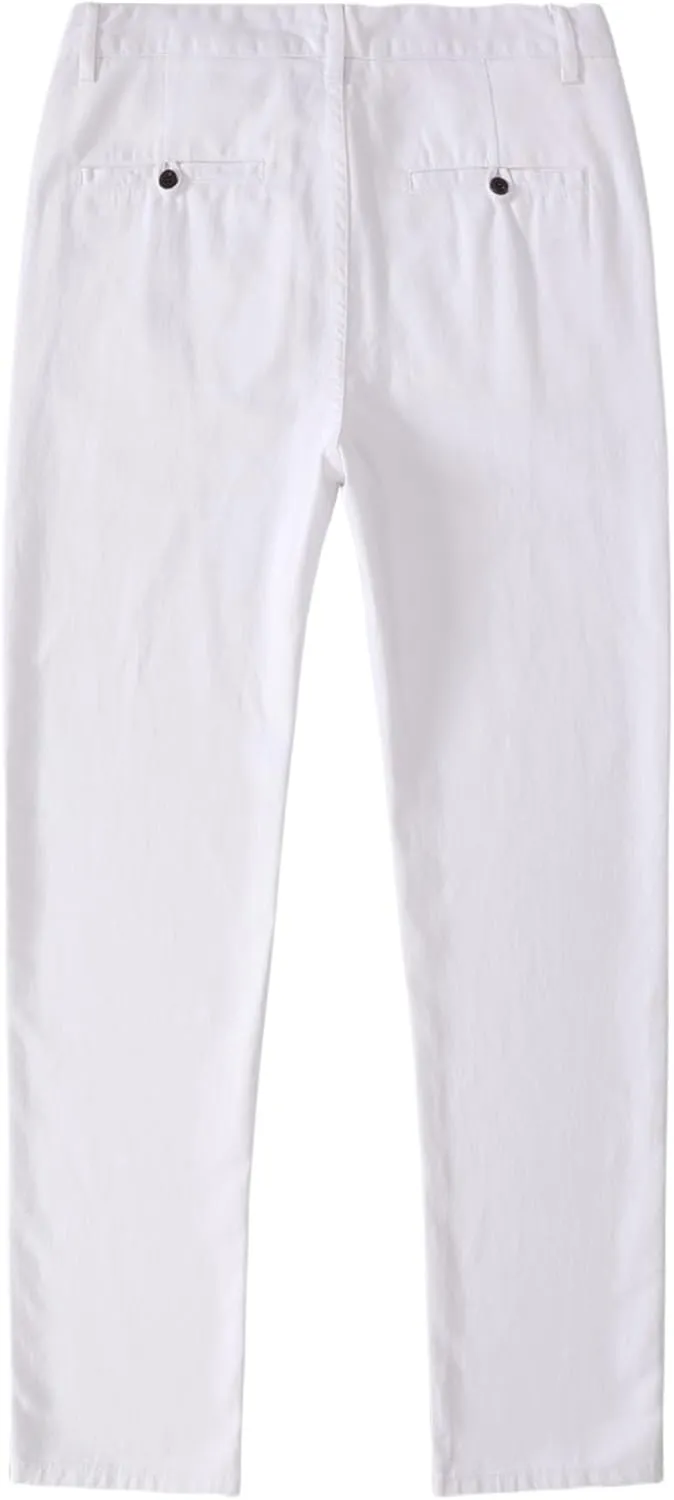 Men's Classic-Fit Straight Casual Fashion Non-Stretch Cotton Chino Pants