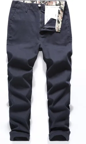 Men's Classic-Fit Straight Casual Fashion Non-Stretch Cotton Chino Pants