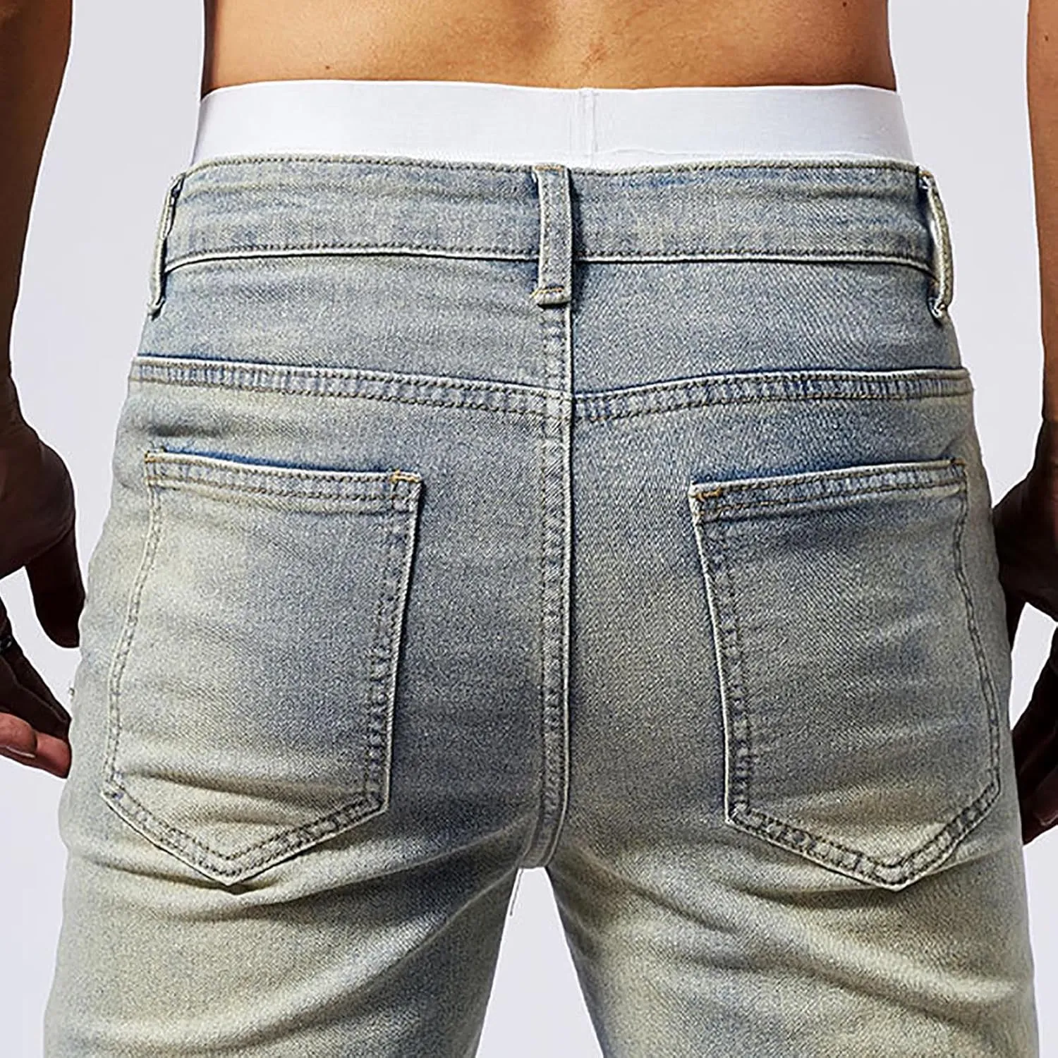 Mens Demin Shorts Casual Raw Trim Slim Fit Ripped Distressed Jean Shorts Y2K Hip Hop Fashion Grunge Denim Bottom