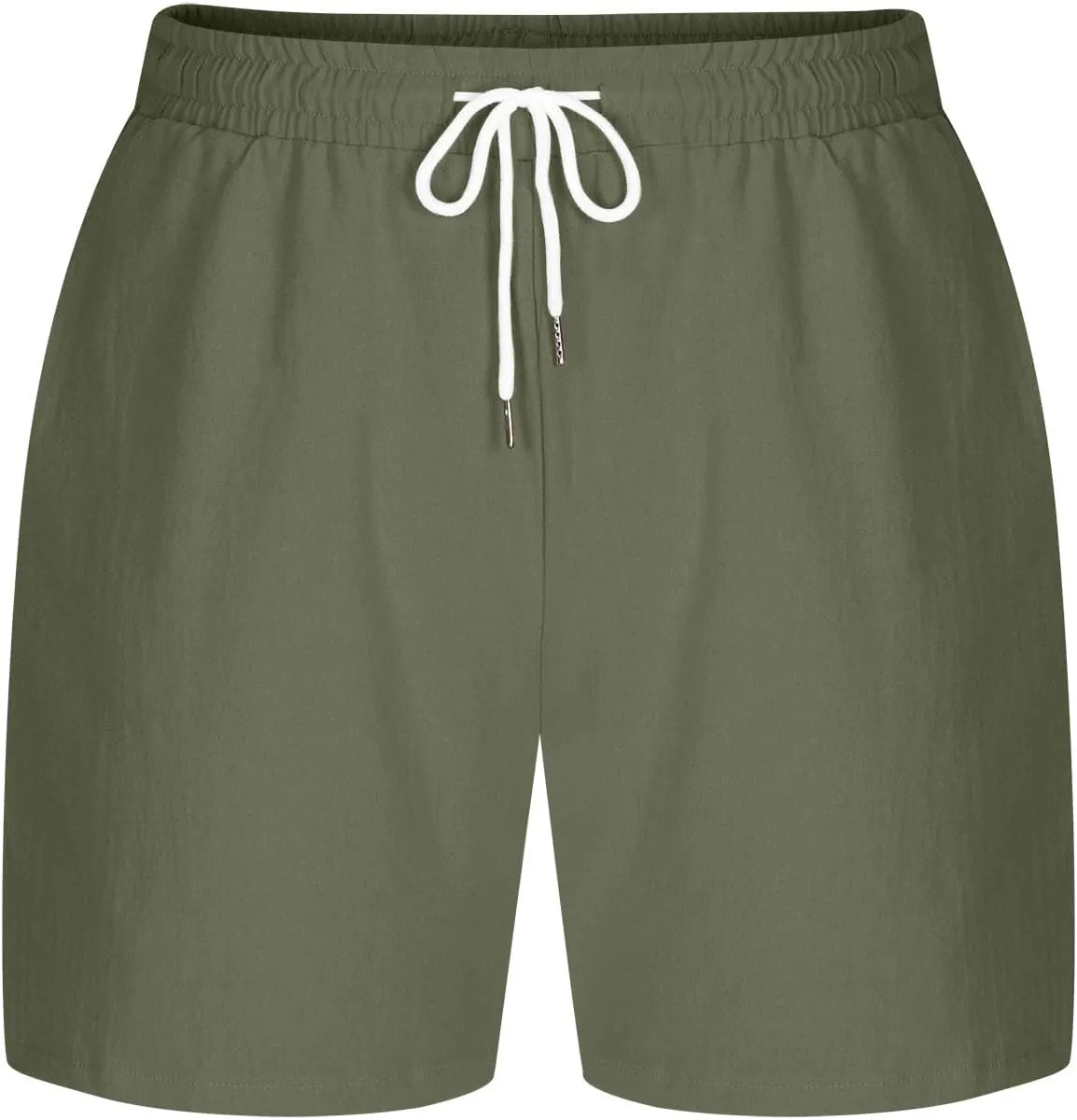 Mens Drawstring Shorts Casual Summer Big and Tall Elastic Waist Loose Fit Lightweight Lounge Beach Shorts with Pocket