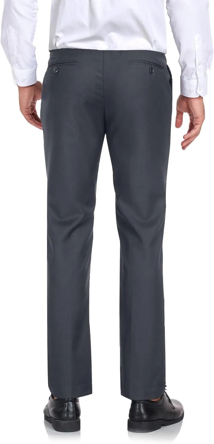 Men's Dress Pants Classic Fit Expandable Waist Casual Flat Front Pant