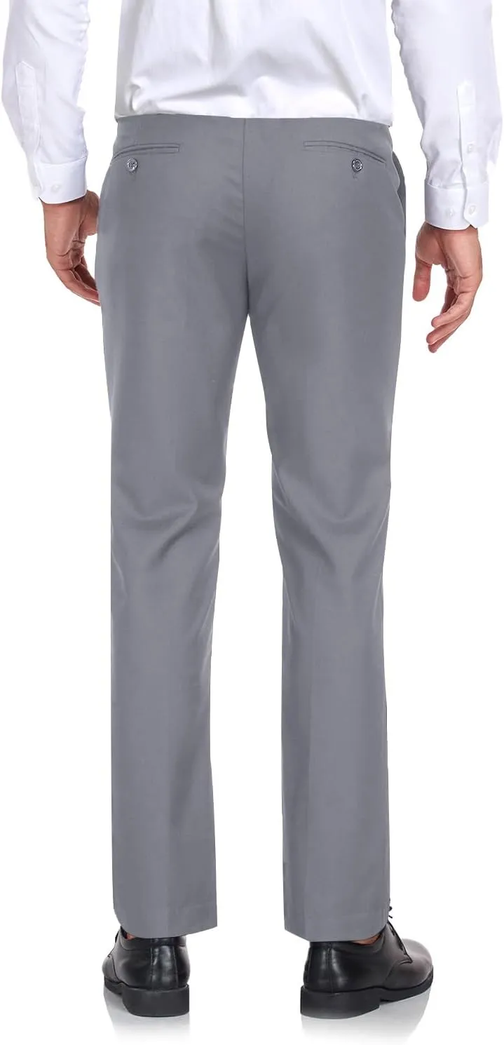Men's Dress Pants Classic Fit Expandable Waist Casual Flat Front Pant