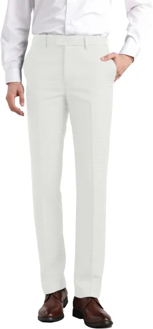 Men's Dress Pants Classic Fit Expandable Waist Casual Flat Front Pant