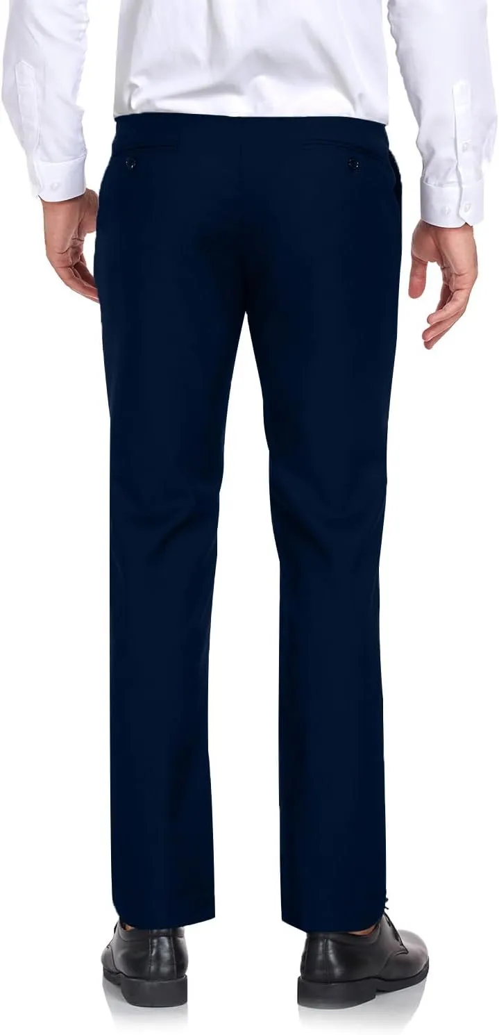 Men's Dress Pants Classic Fit Expandable Waist Casual Flat Front Pant