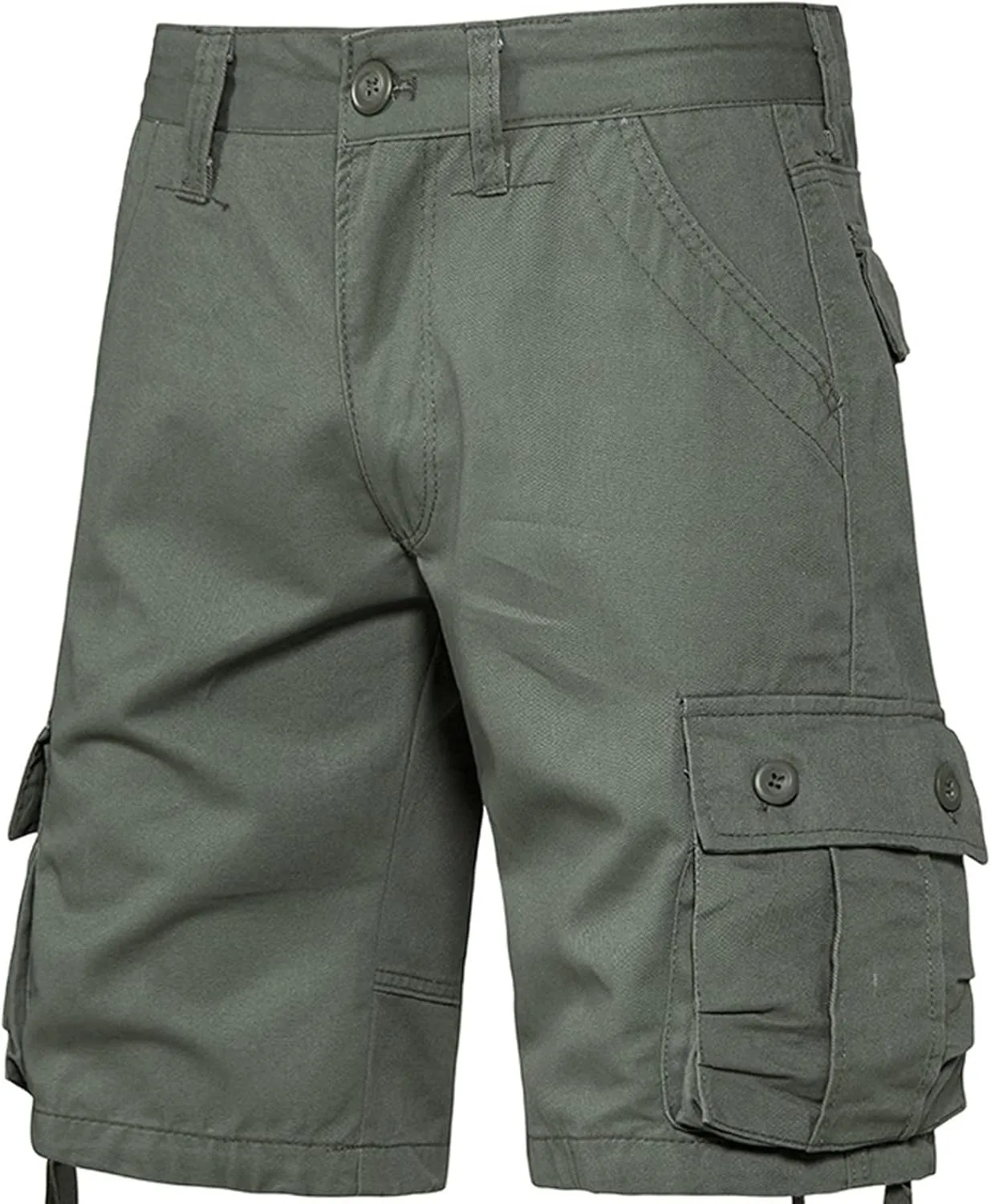 Men's Fashion Workout Shorts with Multi Pockets Zipper Button Slim Fit Cargo Pants Active Workout Short Pants 2025
