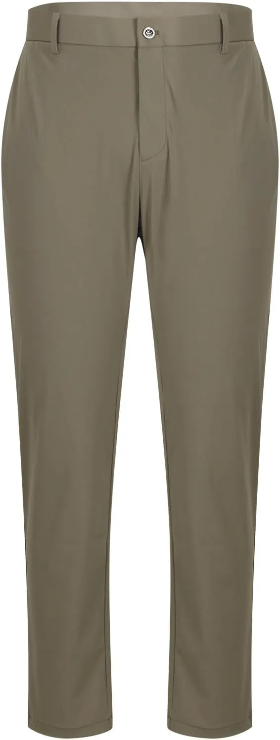 Men's Golf Joggers Pants with Zipper Pockets Stretch Slim Fit Tapered Dress Work Business Casual Sweatpants for Men