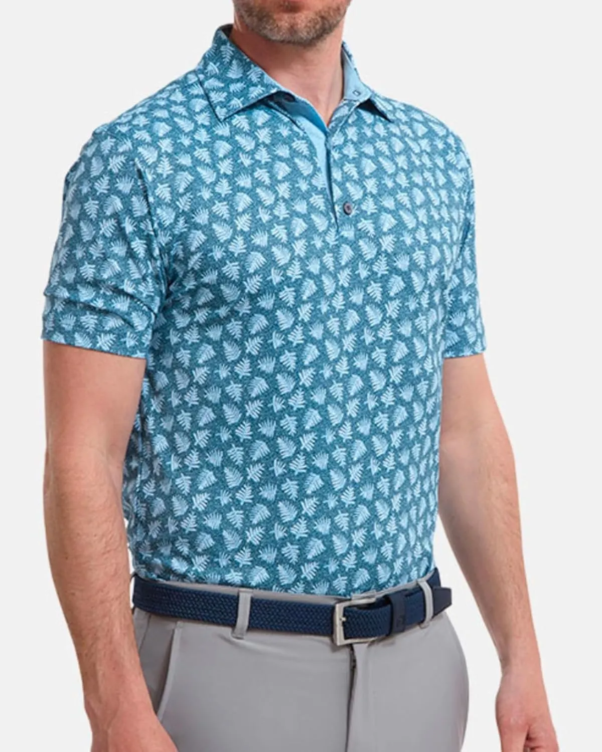 Mens Golf Shirt Short Sleeve Dry Fit Print Moisture Wicking Performance Collared Funny Golf Polo Shirts for Men