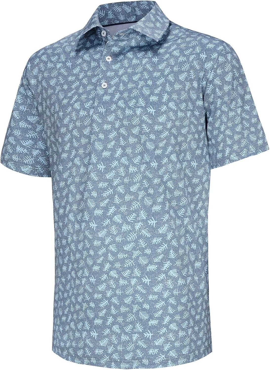 Mens Golf Shirt Short Sleeve Dry Fit Print Moisture Wicking Performance Collared Funny Golf Polo Shirts for Men