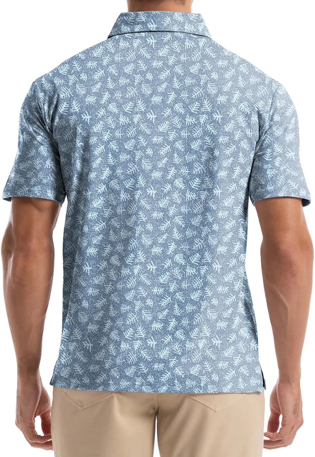 Mens Golf Shirt Short Sleeve Dry Fit Print Moisture Wicking Performance Collared Funny Golf Polo Shirts for Men