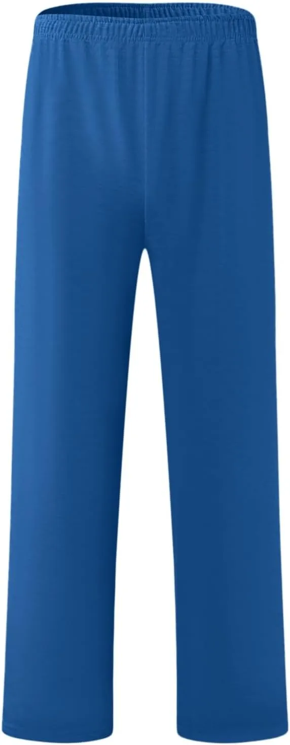 Men's Linen Harem Pants, Casual Loose Drawstring Elastic Waist Sweatpant, Outdoor Baggy Hiking Jogger Trousers Pockets