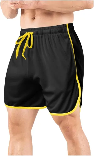 Men's Mesh Gym Shorts with Pockets Performance for Workouts Basketball Shorts Casual Elastic Running Shorts