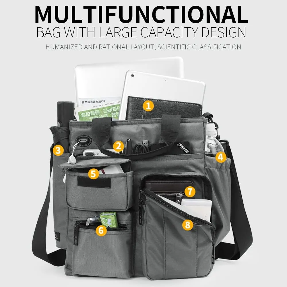 Mens Messenger Bag Laptop Shoulder Bag Computer Work Office Bag Waterproof Briefcases for Travel Work