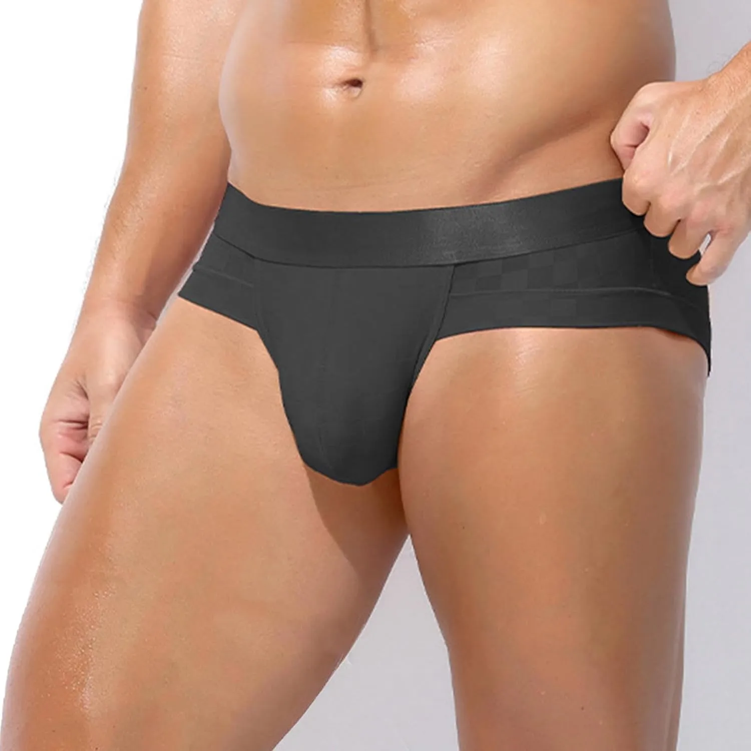 Men's Plaid Briefs Moisture Wicking Lightweight Breathable Close Fitting Panties Comfort Soft Stretch Sexy Underwear