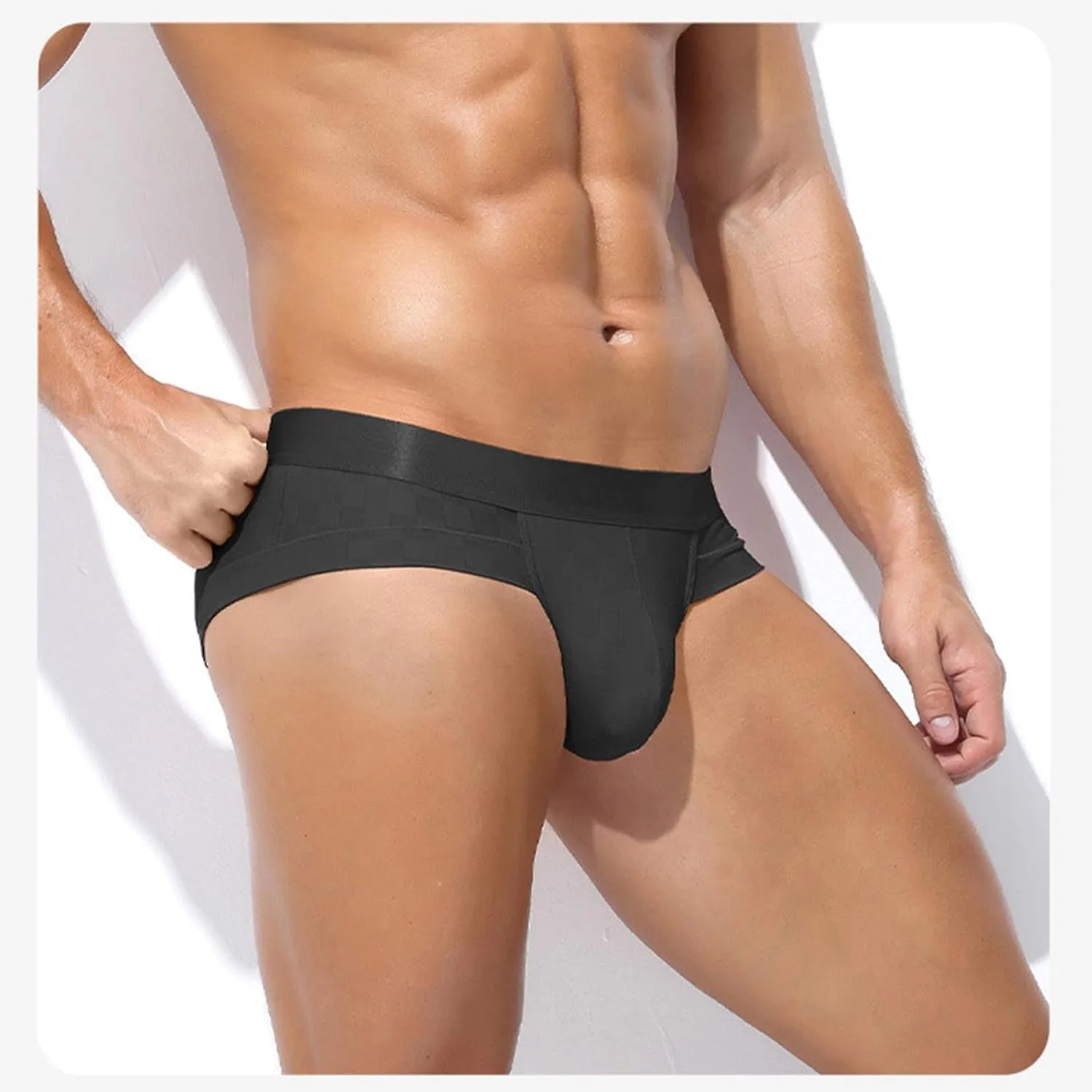 Men's Plaid Briefs Moisture Wicking Lightweight Breathable Close Fitting Panties Comfort Soft Stretch Sexy Underwear