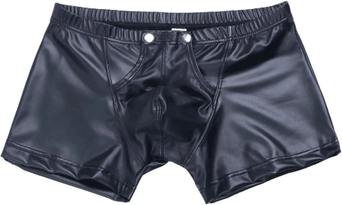 Men's PU Leather Shorts Elastic Waist Rave Hot Short Pants Underwear Men Sexy Shorts Exotic Outfit for Club Party