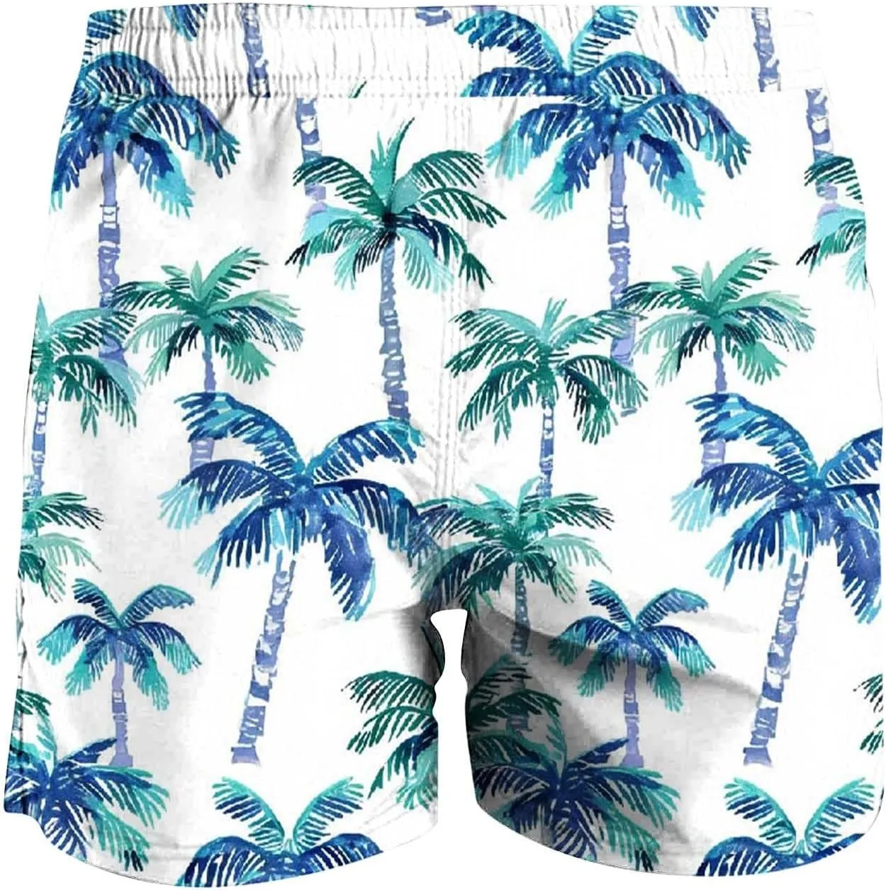 Mens Shorts 2025 Summer Hawaiian Beach Shorts Lightweight Elastic Waist Drawstring Casual Board Short with Pockets