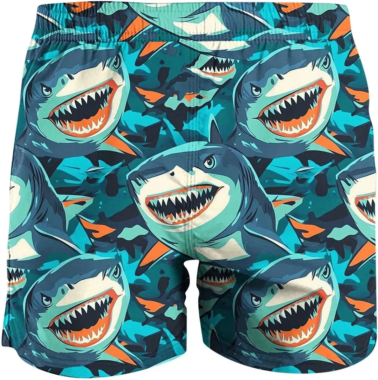 Mens Shorts 2025 Summer Hawaiian Beach Shorts Lightweight Elastic Waist Drawstring Casual Board Short with Pockets
