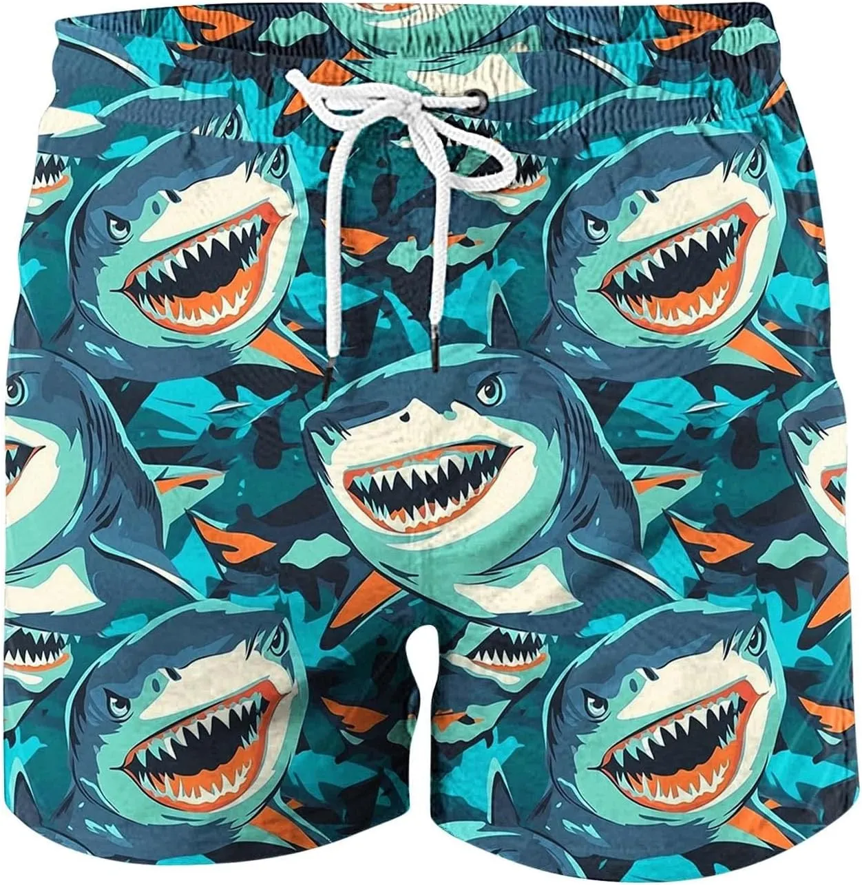 Mens Shorts 2025 Summer Hawaiian Beach Shorts Lightweight Elastic Waist Drawstring Casual Board Short with Pockets