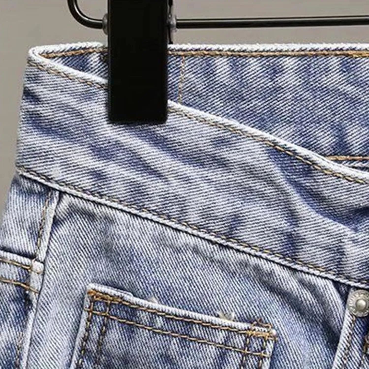 Men's Street Style Jean Shorts Fashion Ripped Knee Lenght Half Jeans Distressed Classic Fit Frayed Short Jean Pants
