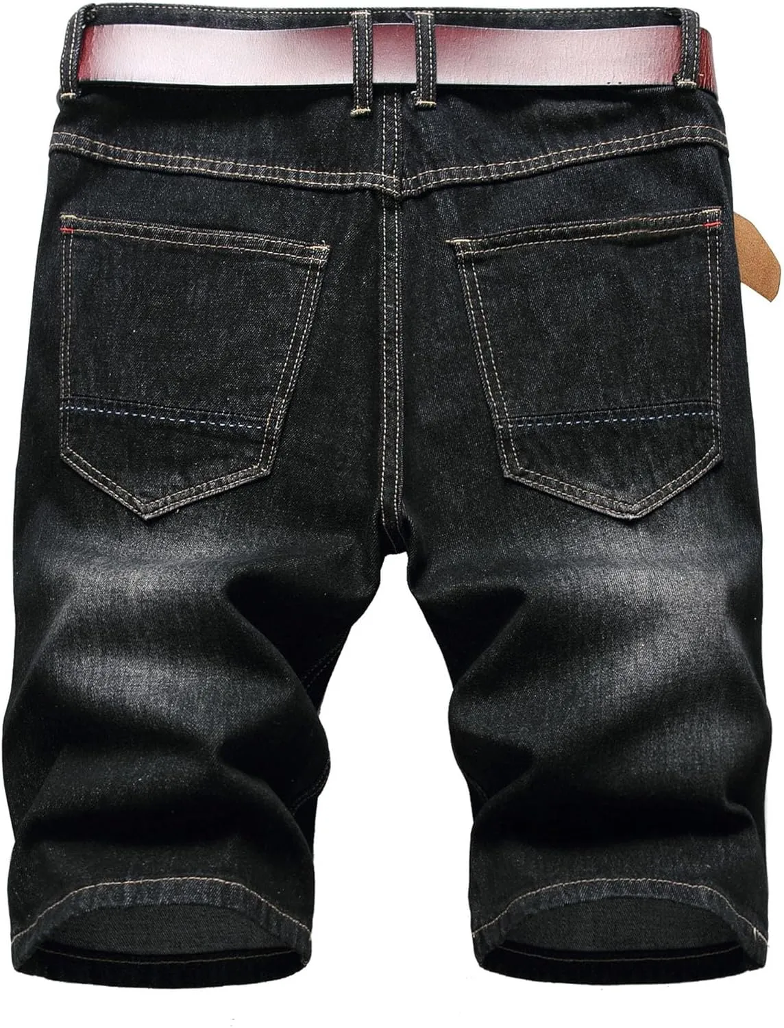 Men's Street Style Jean Shorts Fashion Ripped Knee Lenght Half Jeans Distressed Classic Fit Frayed Short Jean Pants