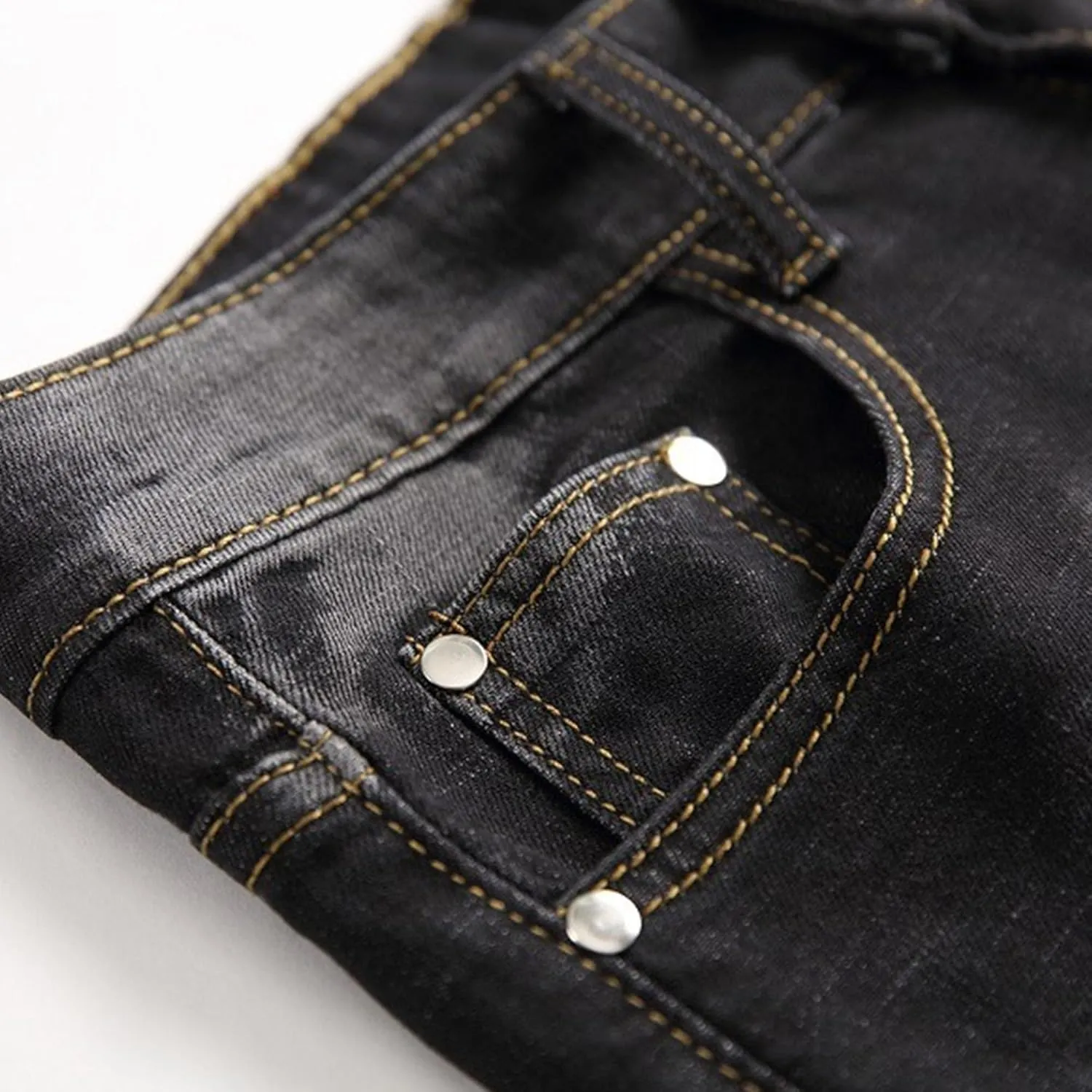 Men's Street Style Jean Shorts Fashion Ripped Knee Lenght Half Jeans Distressed Classic Fit Frayed Short Jean Pants