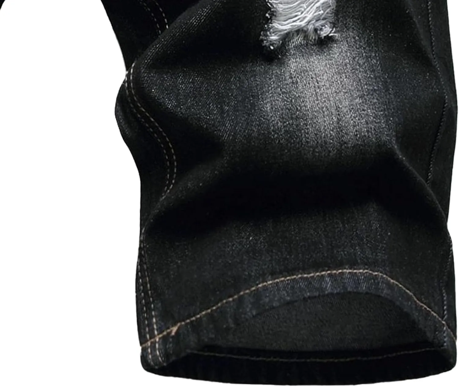 Men's Street Style Jean Shorts Fashion Ripped Knee Lenght Half Jeans Distressed Classic Fit Frayed Short Jean Pants
