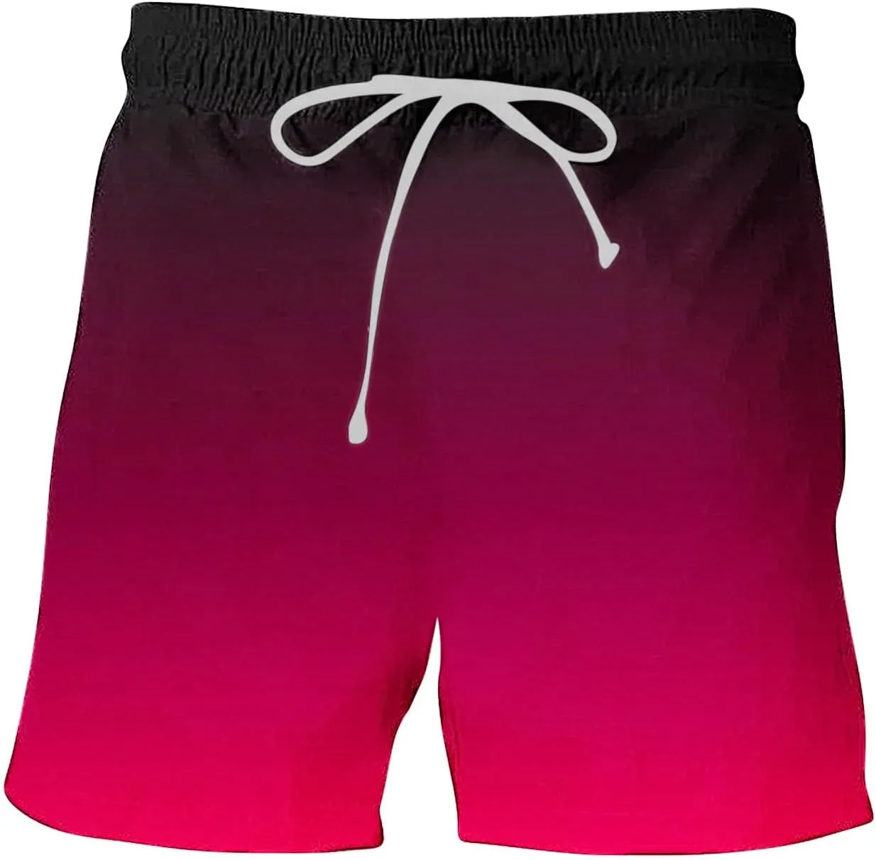 Mens Summer Beach Short Pants Gradient Drawstring Elastic Stretch Casual Shorts Multi-Pocket Fast Dry Baggy Jorts