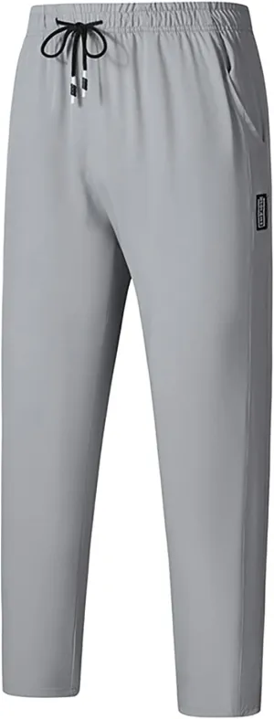 Men's Sweatpants Athletic Lightweight Joggers Drawstring Elastic Waistband Pants Gym Straight Fit Lounge Wear