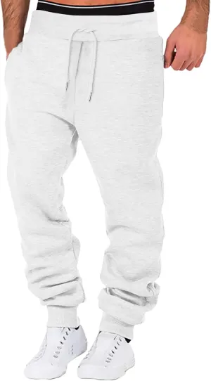 Mens Sweatpants with Pockets Big and Tall Fleece Cargo Sweatpants Men's Jogger Pants Drawstring Gym Running Athletic