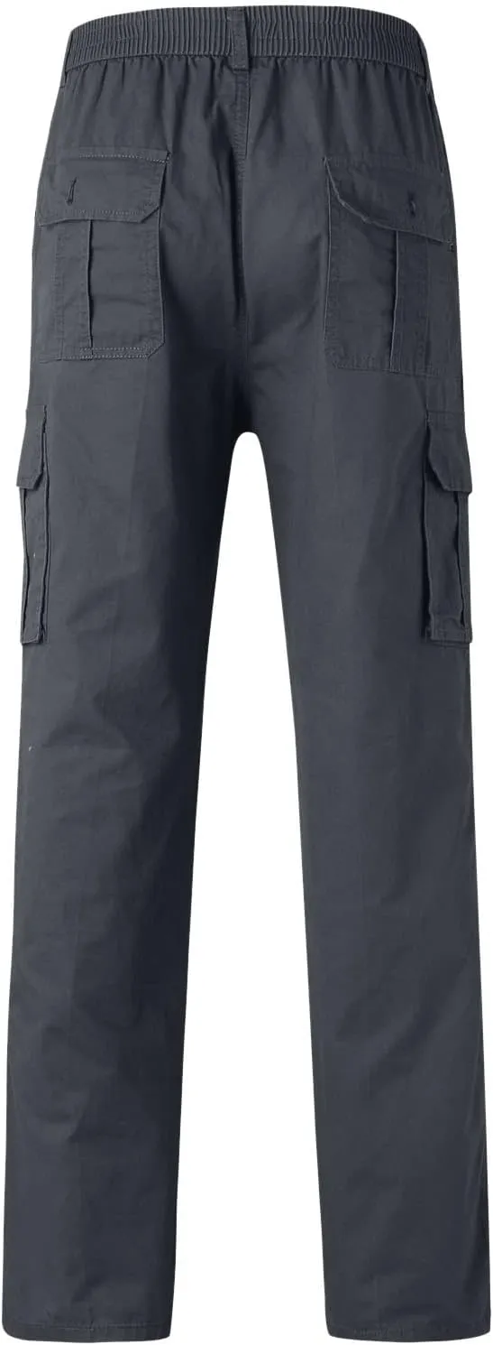 Mens Sweatpants with Pockets Big and Tall Lightweight Outdoor Straight Type Fitness Pants Multiple Pockets Cargo Pants