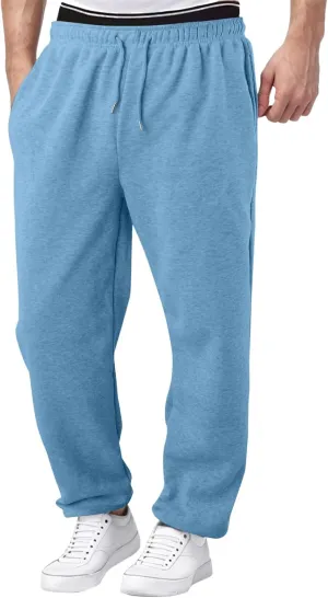 Men's Waffle Joggers, Lightweight Drawstring Casual Bottom Sweatpants, Straight Leg Slim Jogger Sweatpants with Pockets